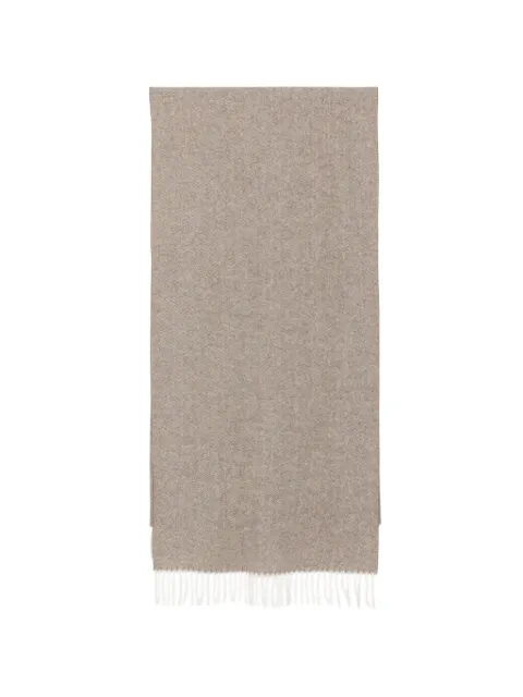 Fileria herringbone-pattern fringed scarf Neutrals 9310491304