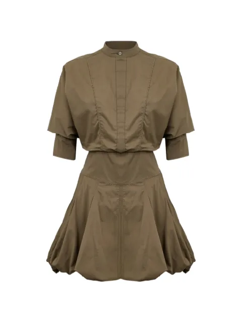 SIMKHAI Effie pleat-detail shirt dress Brown 4261180T