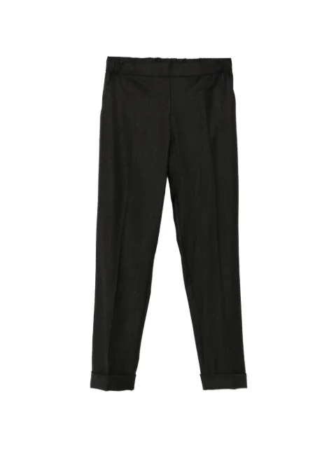 Why Ci pressed-crease turned-up trousers Black WH0750