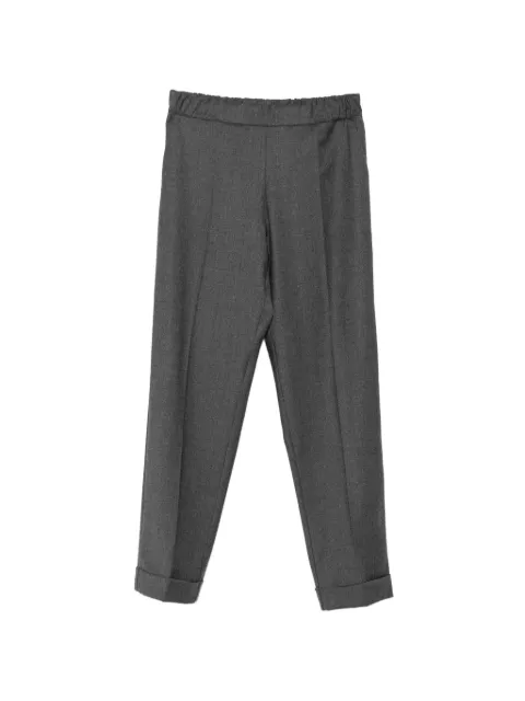 Why Ci elasticated-waistband turned-up-cuff trousers Grey WH0750