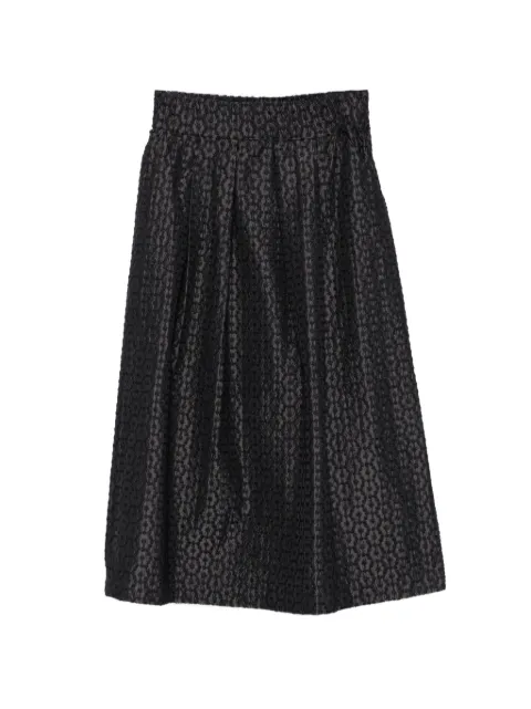 Why Ci jacquard-woven pleated midi skirt Black WH0153