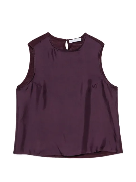 Why Ci sleeveless keyhole-back blouse Purple WH0041