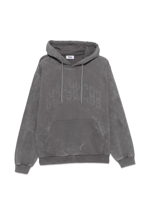 GCDS stud-embellished washed-effect hoodie Grey C2MWQE056F034
