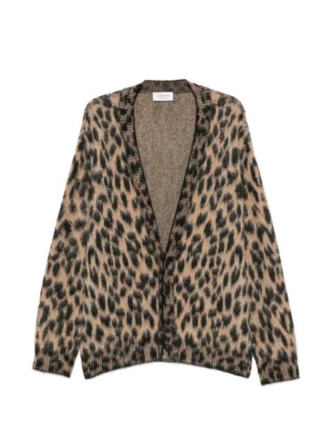 Laneus leopard-print knit cardigan Neutrals F6LAMACA050