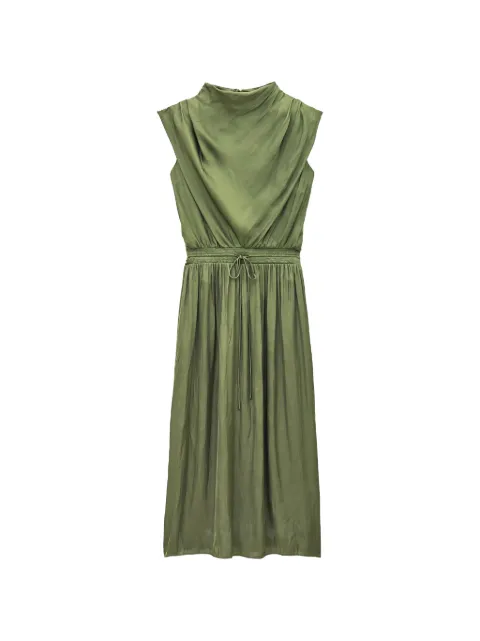 Ba&Sh Celea draped drawstring-waist midi dress Green 1H26CELE
