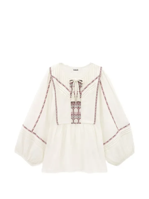 Ba&Sh Poeme embroidered tassel-detail blouse White 1H26POEM