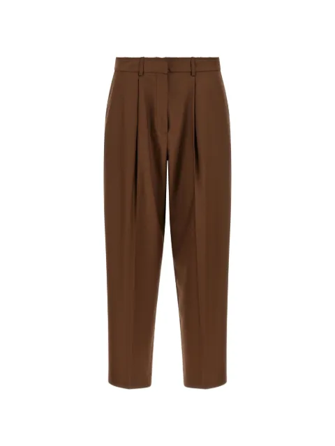 Gianluca Capannolo Nora raw-cut pleated trousers Brown 26IP488400224