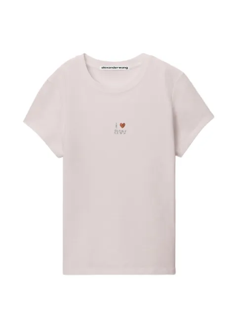 Alexander Wang graphic-print fitted T-shirt Pink 1CC4261409