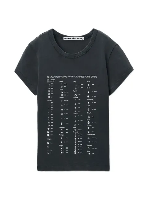 Alexander Wang fitted SS T-shirt w/ hotfix card graphic Grey 1CC4261408