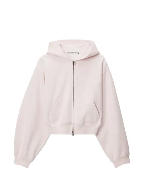 Alexander Wang zip-up hoodie w/ logo print Pink 1CC4262799