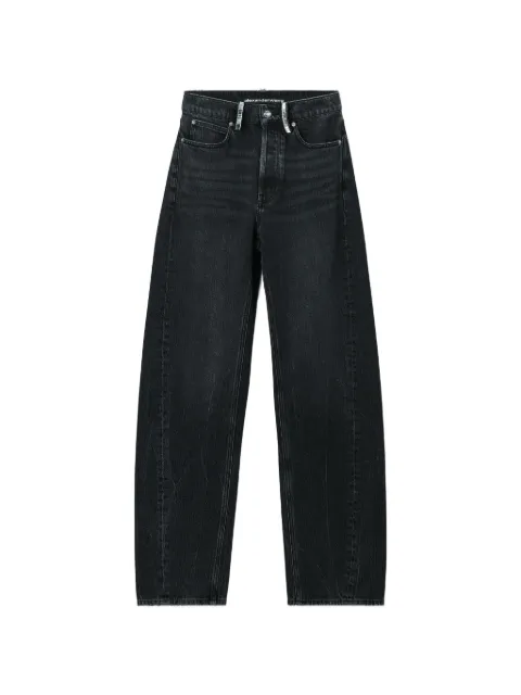 Alexander Wang crystal hotfix logo pocket blow up jeans Black 4DC4264909