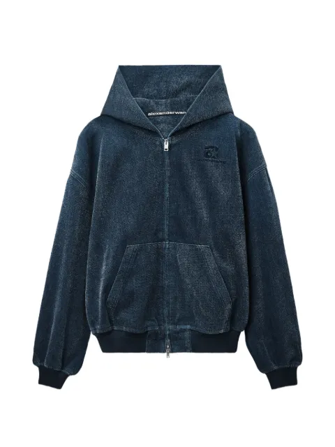 Alexander Wang brushed denim oversized hoodie Blue UDC4262301
