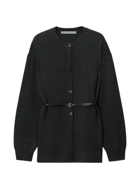 Alexander Wang oversized cardigan w/ heatpressed hem and belt Grey 1KC4263006
