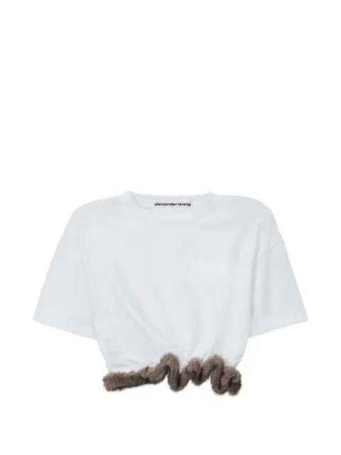 Alexander Wang short-sleeve T-shirt w/ faux-fur trim White 1CC4261376