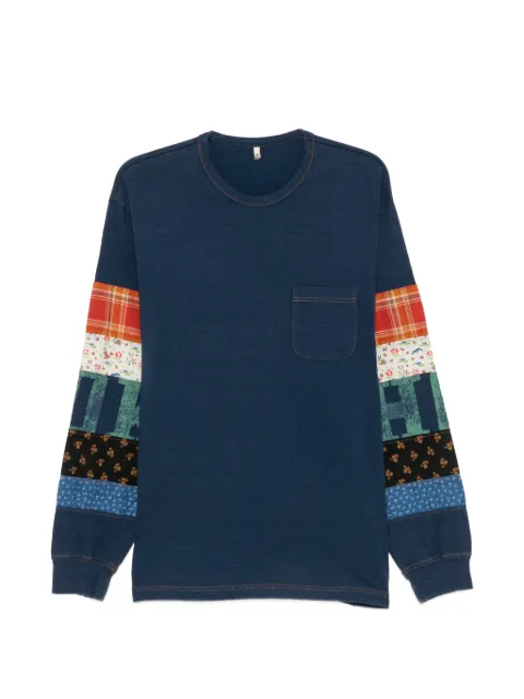 KHOKI patchwork long-sleeve T-shirt Blue 26FWT12