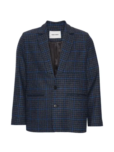 Henrik Vibskov Lonely check-pattern blazer Blue AW26STUDM617
