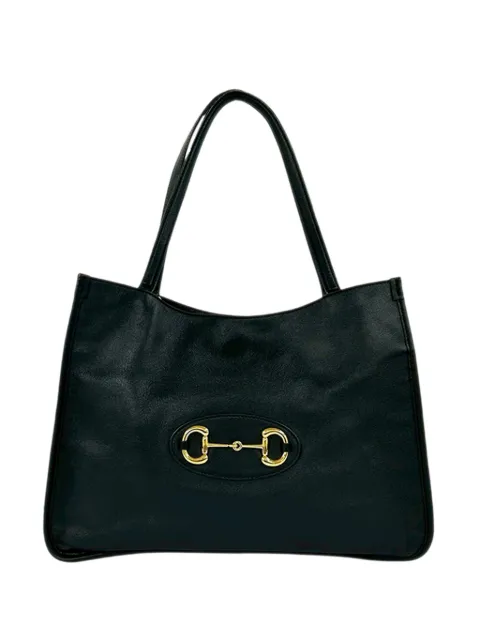 Gucci Pre-Owned 2000-2015 Medium Leather Horsebit 1955 tote bag Black LOTANSLGMYQC8R7S