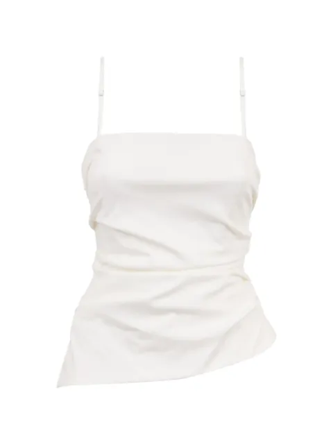 SIMKHAI Emerson ruched asymmetric tank top White 4262039CD