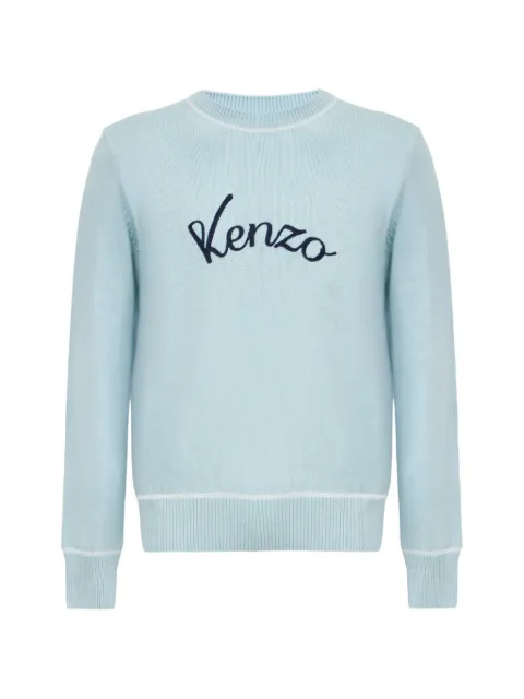 Kenzo logo-embroidered sweater Blue FG65PU8263FA