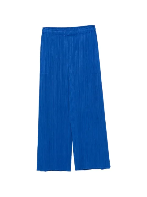 Pleats Please Issey Miyake pleated cropped trousers Blue PP68JF115