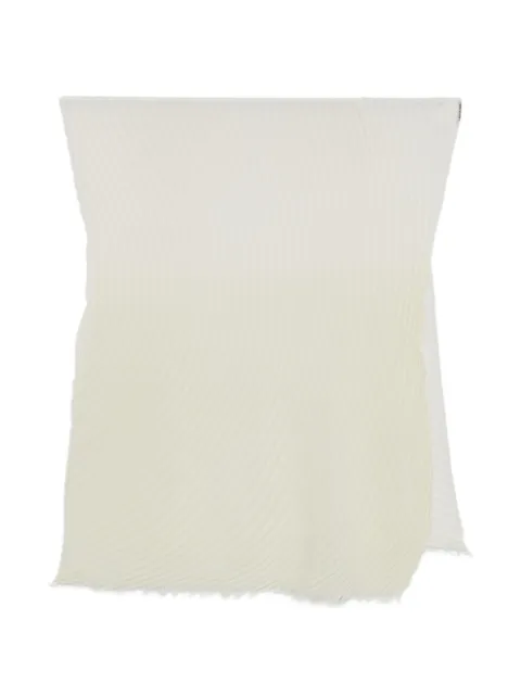 Issey Miyake pleated frayed scarf Neutrals IM68AD105