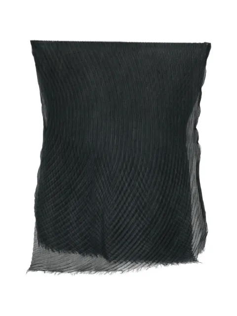 Issey Miyake pleated frayed scarf Black IM68AD105