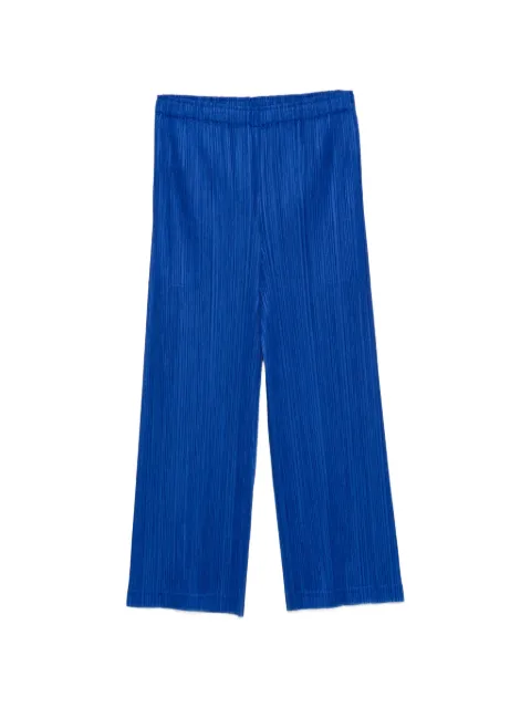 Pleats Please Issey Miyake pleated cropped trousers Blue PP68JF371