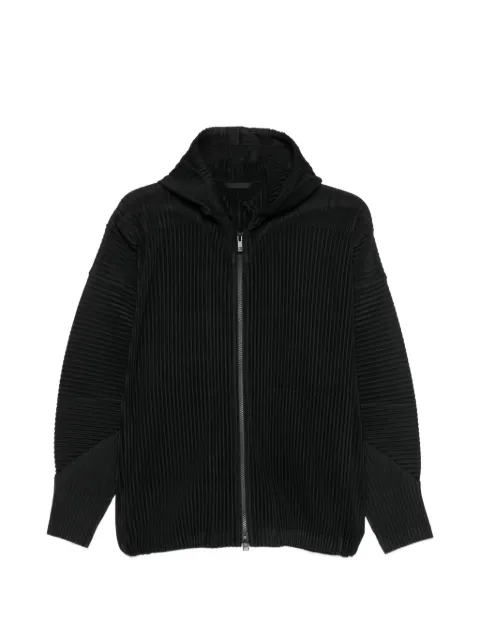 Homme Plissé Issey Miyake plissé zip-up hoodie Black HP68JL071