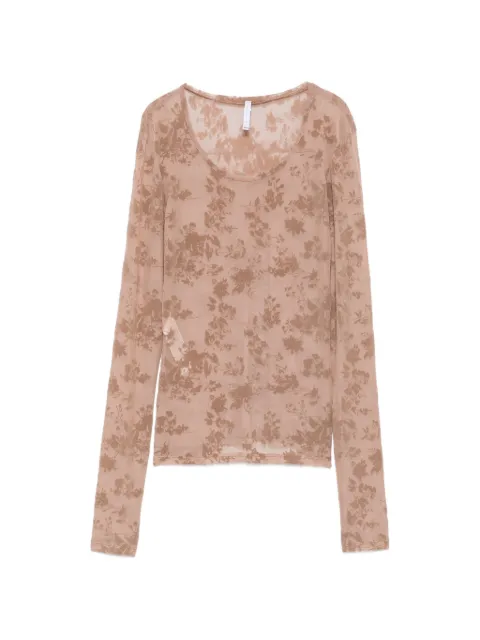 IMPERIAL floral-devoré long-sleeve top Neutrals TW91MMX
