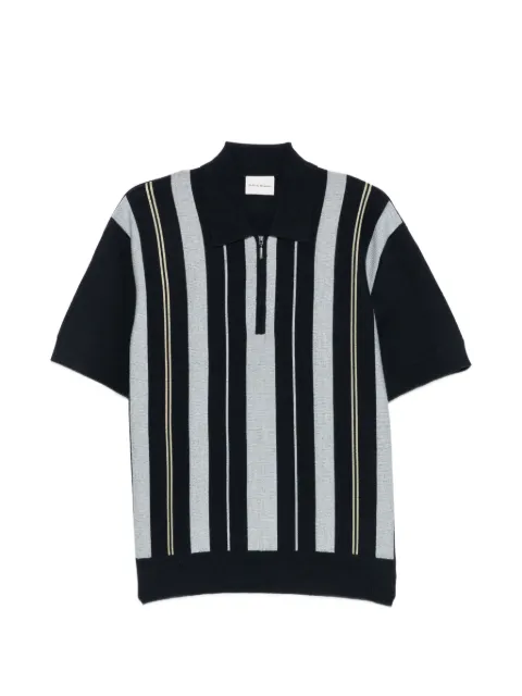 Drôle De Monsieur striped zip-up polo shirt Blue LPO221WO023NY