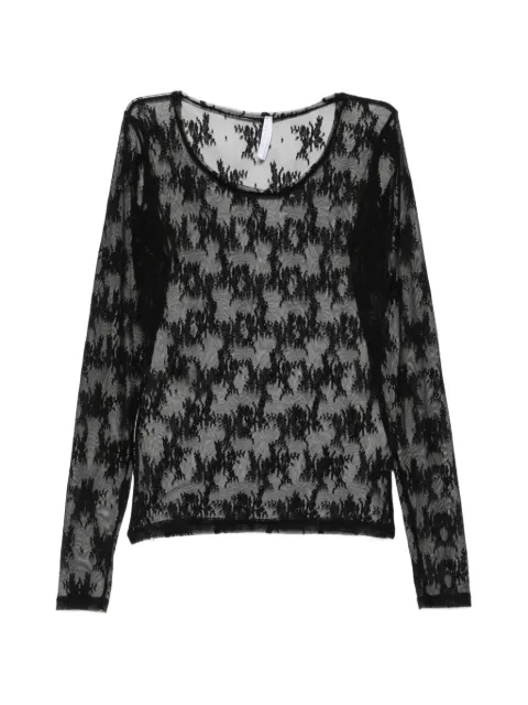 IMPERIAL lace-patterned long-sleeve top Black TW91MMX