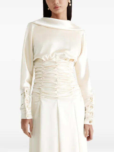 Violante Nessi ruched gown Neutrals CO06EDCA