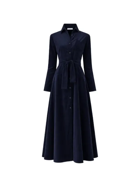 Violante Nessi corduroy buttoned-cuff midi dress Blue CO06WECD