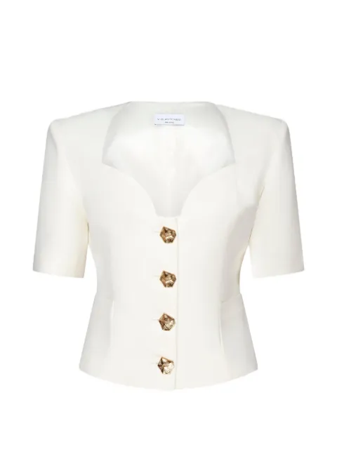 Violante Nessi Serrier sculptural heart-neck top Neutrals CO04SEFR