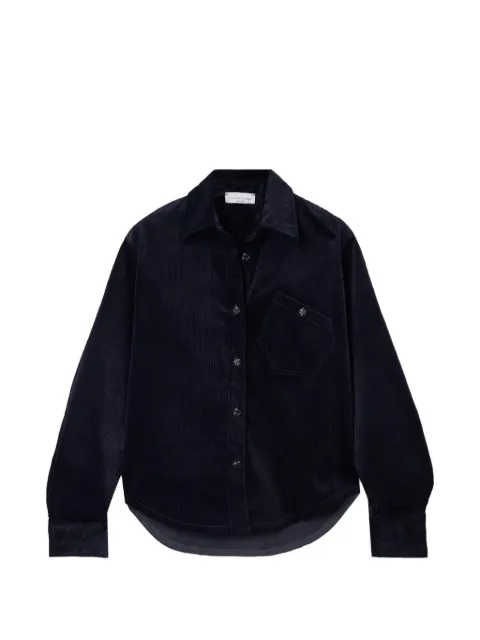Violante Nessi Bartolomeo corduroy chest-pocket shirt Blue CO02BACD