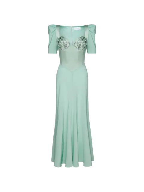 Violante Nessi Baccarat silk maxi dress Green CO06BASSSC