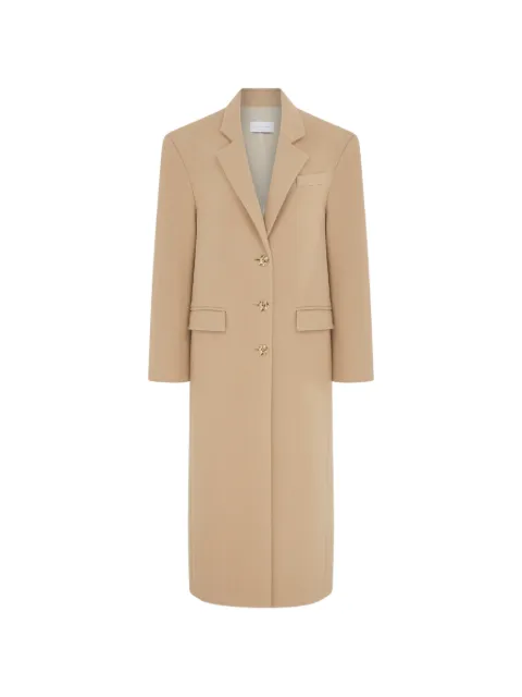 Violante Nessi Verga single-breasted padded-shoulder coat Neutrals CO01VEWC