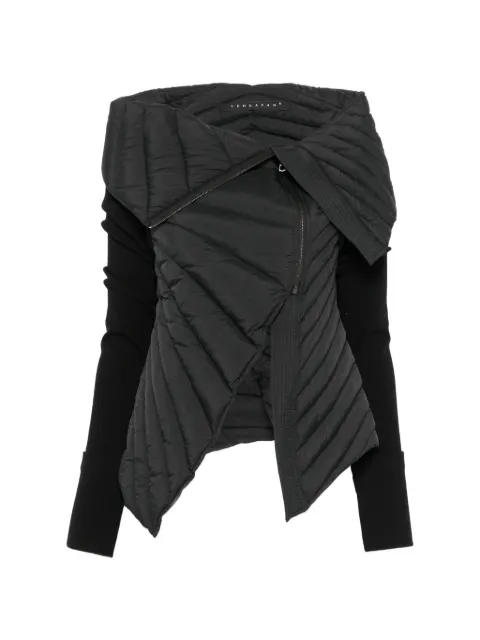YEHUAFAN quilted asymmetric puffer jacket Black 110099