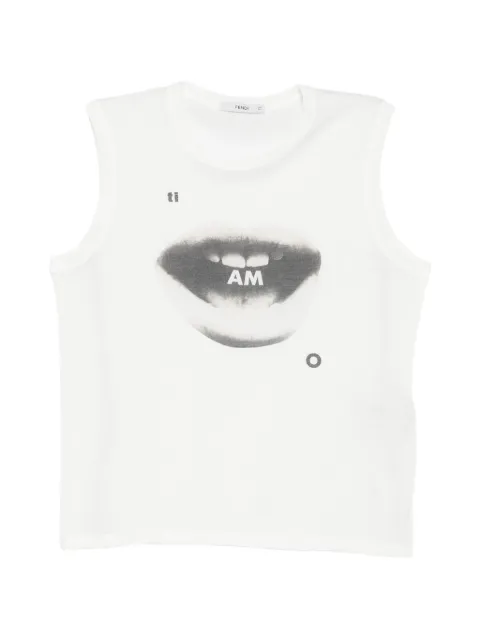 FENDI graphic-print sleeveless top White FS9806B19Y