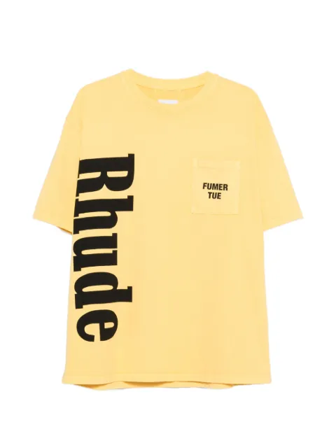 RHUDE logo-print pocket T-shirt Yellow RHPF26TT013012