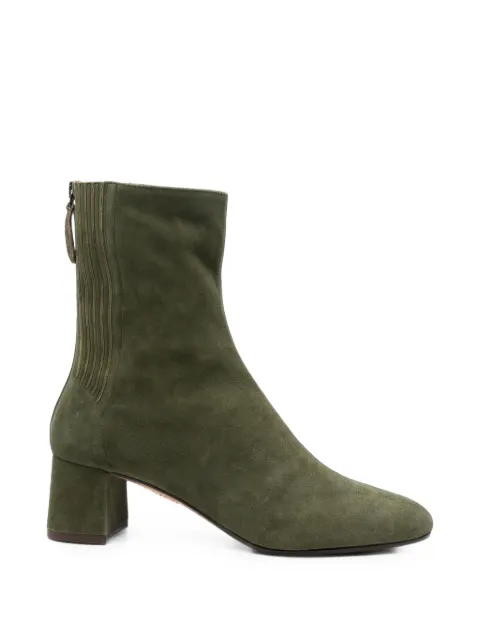 Aquazzura Saint Honore rear-zip ankle boots Green SHOMIDB0
