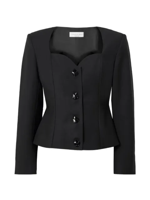 Violante Nessi L'Eclaireur sweetheart-neck sculptural blouse Black CO02LEWO