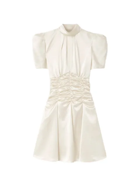 Violante Nessi Balthus ruched short-sleeve mini dress Neutrals CO06BACA