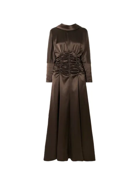 Violante Nessi ruched-waist maxi dress Brown CO06EDCA