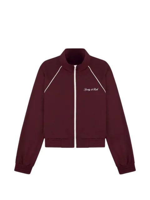 Sporty & Rich logo-print piping-detail jacket Red JA06675326
