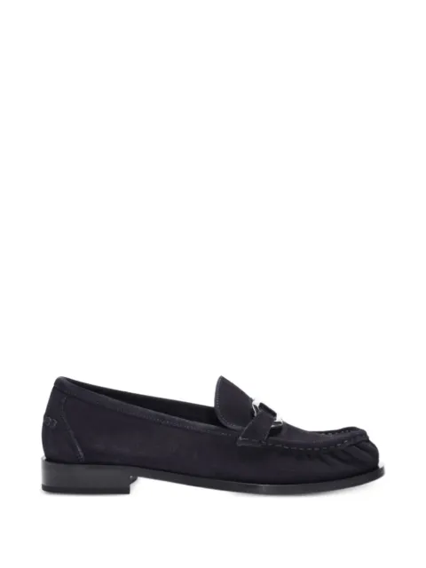 Ferragamo Gancini ornament moccasins Blue 795386