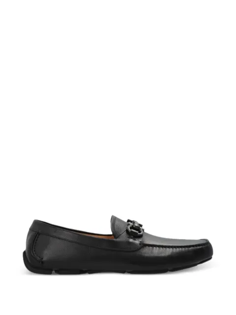 Ferragamo Gancini ornament driver loafers Black 02C398