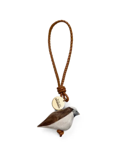 Ruslan Baginskiy Sparrow hand-carved bag charm Brown RUSLANBAGINSKIYBAGCHARMSPARROWWHITEGREYBROWNBRD09WDLGOR