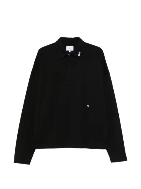 RHUDE logo-embroidered long-sleeve polo shirt Blue RHFW26PO01389