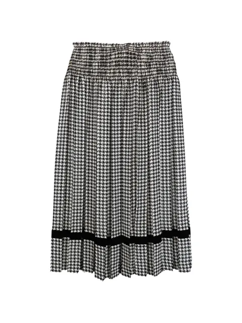 Comme Des Garçons Pre-Owned houndstooth-print pleated midi skirt Black HOLACDG129